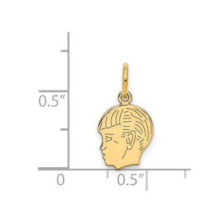 14k Yellow Gold .011 Depth Engravable Boy Head Charm XM90/11