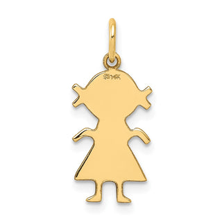14k Yellow Gold .011 Depth Engravable Girl Charm XM93/11