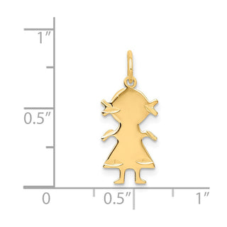 14k Yellow Gold .011 Depth Engravable Girl Charm XM93/11