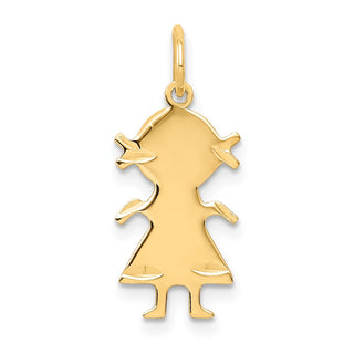 14k Yellow Gold .011 Depth Engravable Girl Charm XM93/11