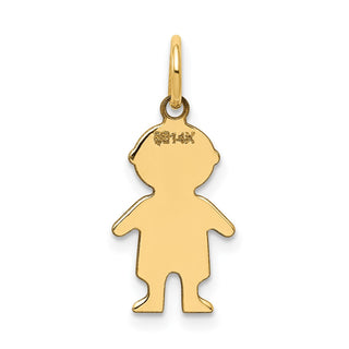 14k Yellow Gold .011 Depth Engravable Boy Charm XM94/11