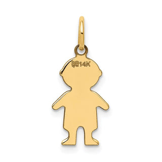 14k Yellow Gold .011 Depth Engravable Boy Charm XM94/11
