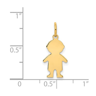 14k Yellow Gold .011 Depth Engravable Boy Charm XM94/11