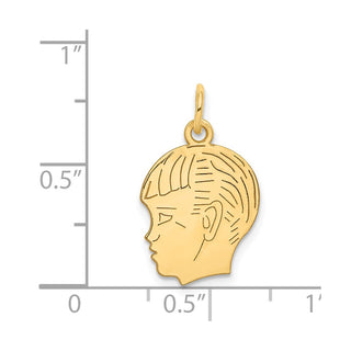 14k Yellow Gold .011 Depth Engravable Boy Head Charm XM96/11