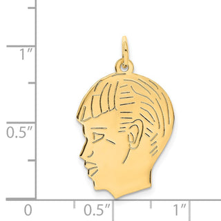 14k Yellow Gold .011 Depth Engravable Boy Head Charm XM98/11