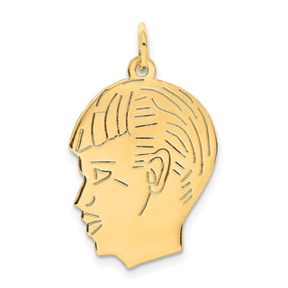14k Yellow Gold .011 Depth Engravable Boy Head Charm XM98/11