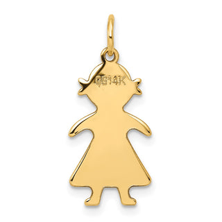 14k Yellow Gold .011 Depth Engravable Girl Charm XM99/11
