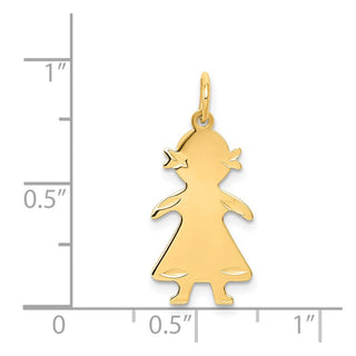 14k Yellow Gold .011 Depth Engravable Girl Charm XM99/11