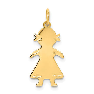 14k Yellow Gold .011 Depth Engravable Girl Charm XM99/11