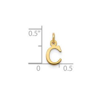 14k Yellow Gold Cutout Letter C Initial Charm