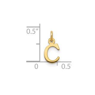14k Yellow Gold Cutout Letter C Initial Charm