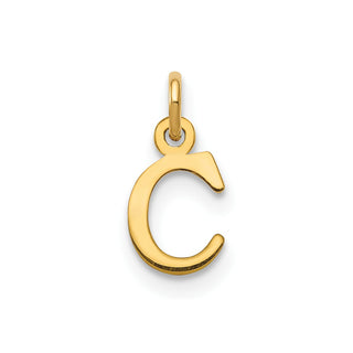 14k Yellow Gold Cutout Letter C Initial Charm