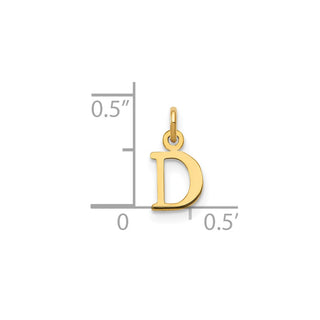 14k Yellow Gold Cutout Letter D Initial Charm