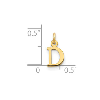 14k Yellow Gold Cutout Letter D Initial Charm