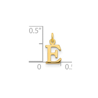14k Yellow Gold Cutout Letter E Initial Charm