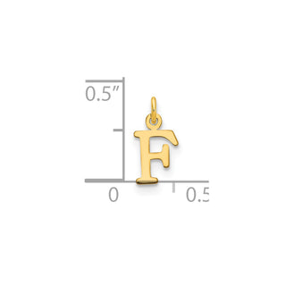 14k Yellow Gold Cutout Letter F Initial Charm