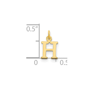 14k Yellow Gold Cutout Letter H Initial Charm