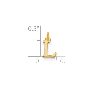 14k Yellow Gold Cutout Letter L Initial Charm