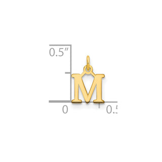 14k Yellow Gold Cutout Letter M Initial Charm