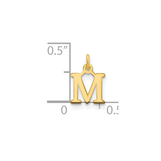 14k Yellow Gold Cutout Letter M Initial Charm