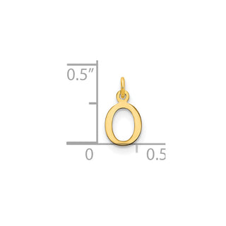 14k Yellow Gold Cutout Letter O Initial Charm