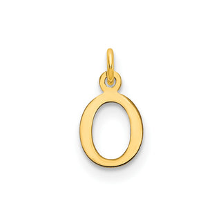 14k Yellow Gold Cutout Letter O Initial Charm