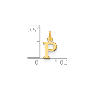 14k Yellow Gold Cutout Letter P Initial Charm