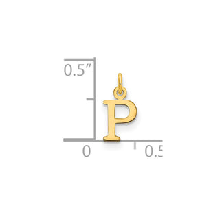 14k Yellow Gold Cutout Letter P Initial Charm