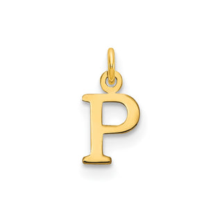 14k Yellow Gold Cutout Letter P Initial Charm