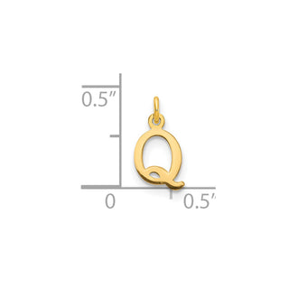14k Yellow Gold Cutout Letter Q Initial Charm