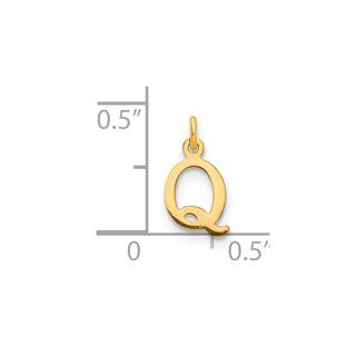 14k Yellow Gold Cutout Letter Q Initial Charm