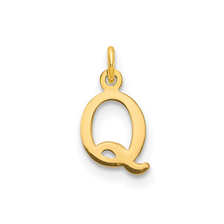 14k Yellow Gold Cutout Letter Q Initial Charm