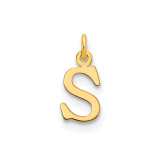 14k Yellow Gold Cutout Letter S Initial Charm