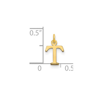 14k Yellow Gold Cutout Letter T Initial Charm