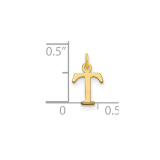 14k Yellow Gold Cutout Letter T Initial Charm