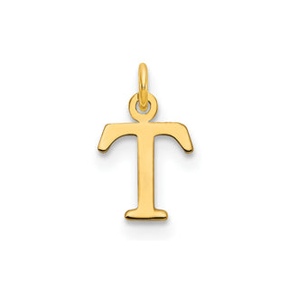 14k Yellow Gold Cutout Letter T Initial Charm