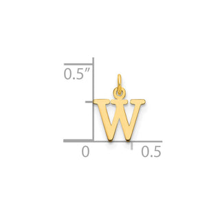 14k Yellow Gold Cutout Letter W Initial Charm