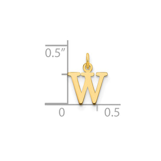 14k Yellow Gold Cutout Letter W Initial Charm
