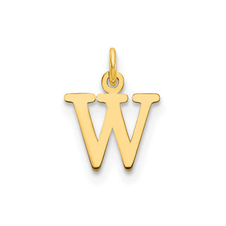 14k Yellow Gold Cutout Letter W Initial Charm