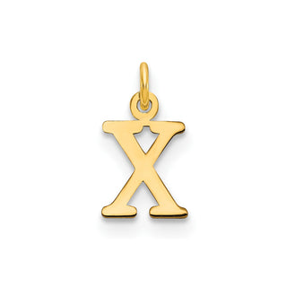 14k Yellow Gold Cutout Letter X Initial Charm