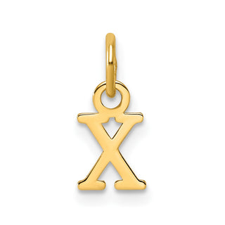 14k Yellow Gold Cutout Letter X Initial Charm
