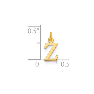 14k Yellow Gold Cutout Letter Z Initial Charm