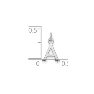 14k White Gold Cutout Letter A Initial Charm