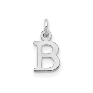 14k White Gold Cutout Letter B Initial Charm