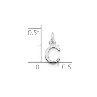 14k White Gold Cutout Letter C Initial Charm