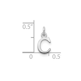 14k White Gold Cutout Letter C Initial Charm