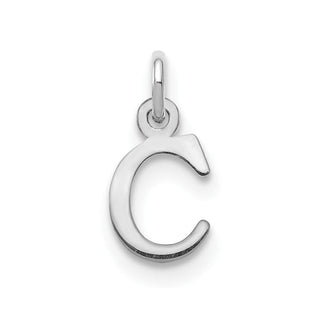 10k White Gold Cutout Letter C Initial Charm