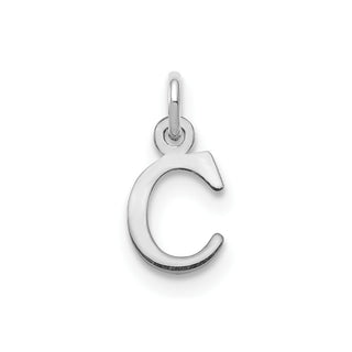 14k White Gold Cutout Letter C Initial Charm