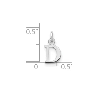 14k White Gold Cutout Letter D Initial Charm