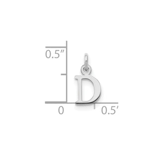 14k White Gold Cutout Letter D Initial Charm